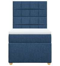 Boxspringbett mit Matratze Blau 90x200 cm Stoff