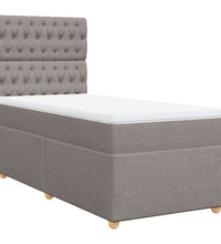 Boxspringbett mit Matratze Taupe 90x200 cm Stoff