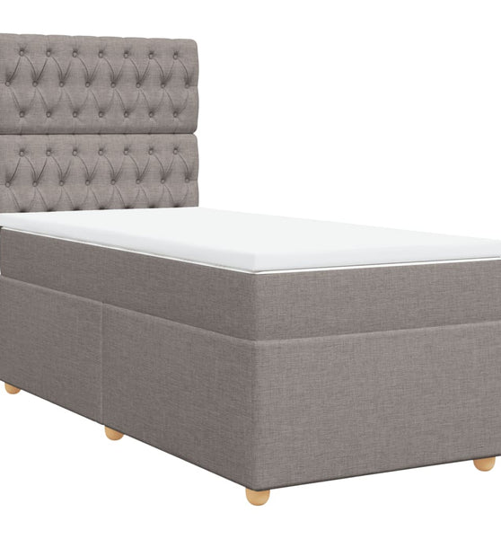 Boxspringbett mit Matratze Taupe 90x200 cm Stoff