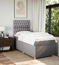 Boxspringbett mit Matratze Taupe 90x200 cm Stoff