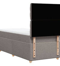Boxspringbett mit Matratze Taupe 90x200 cm Stoff