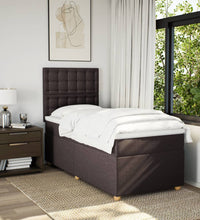 Boxspringbett mit Matratze Dunkelbraun 90x200 cm Stoff