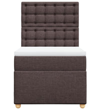 Boxspringbett mit Matratze Dunkelbraun 90x200 cm Stoff