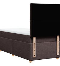 Boxspringbett mit Matratze Dunkelbraun 90x200 cm Stoff