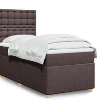Boxspringbett mit Matratze Dunkelbraun 90x200 cm Stoff