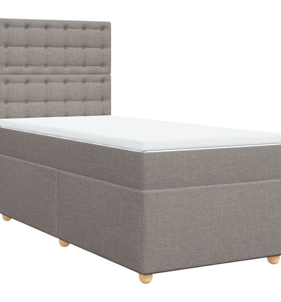 Boxspringbett mit Matratze Taupe 90x200 cm Stoff