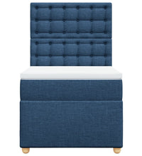 Boxspringbett mit Matratze Blau 90x200 cm Stoff