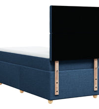 Boxspringbett mit Matratze Blau 90x200 cm Stoff