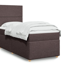 Boxspringbett mit Matratze Dunkelbraun 100x200 cm Stoff