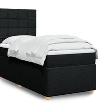 Boxspringbett mit Matratze Schwarz 100x200 cm Stoff