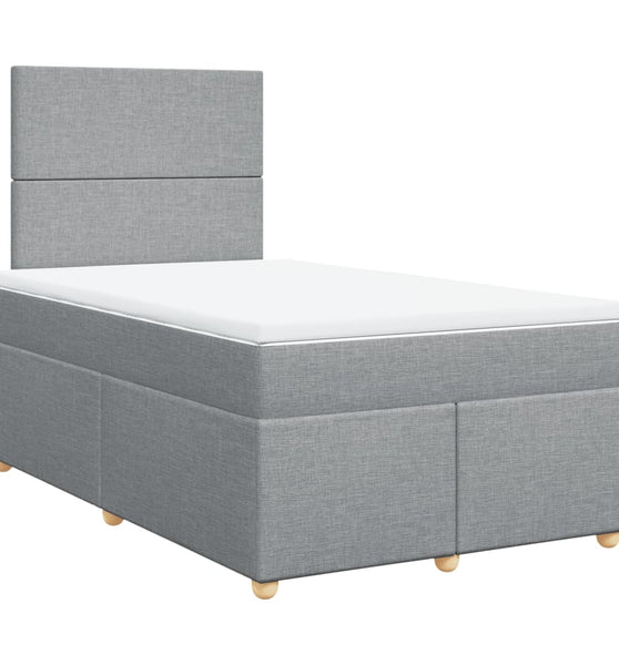 Boxspringbett mit Matratze Hellgrau 120x190 cm Stoff