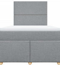 Boxspringbett mit Matratze Hellgrau 120x190 cm Stoff