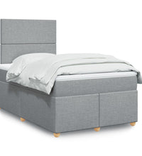 Boxspringbett mit Matratze Hellgrau 120x190 cm Stoff