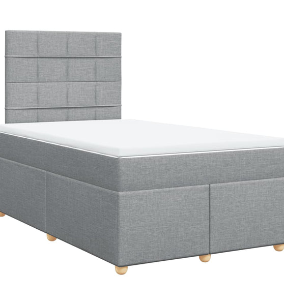 Boxspringbett mit Matratze Hellgrau 120x190 cm Stoff