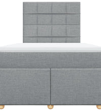 Boxspringbett mit Matratze Hellgrau 120x190 cm Stoff