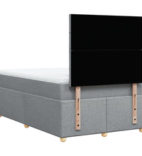 Boxspringbett mit Matratze Hellgrau 120x190 cm Stoff