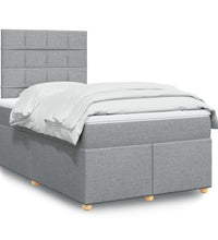 Boxspringbett mit Matratze Hellgrau 120x190 cm Stoff