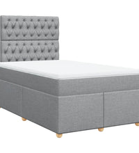 Boxspringbett mit Matratze Hellgrau 120x190 cm Stoff