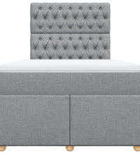 Boxspringbett mit Matratze Hellgrau 120x190 cm Stoff
