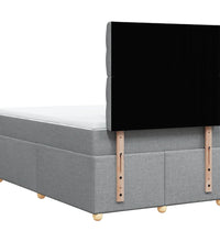 Boxspringbett mit Matratze Hellgrau 120x190 cm Stoff