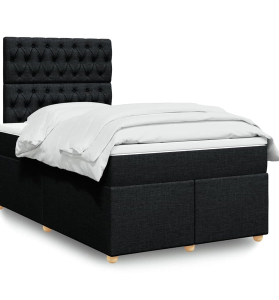 Boxspringbett mit Matratze Schwarz 120x190 cm Stoff