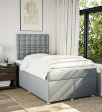 Boxspringbett mit Matratze Hellgrau 120x190 cm Stoff