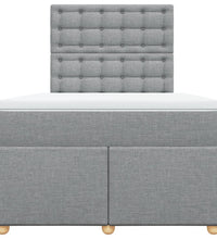 Boxspringbett mit Matratze Hellgrau 120x190 cm Stoff