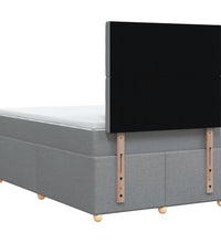 Boxspringbett mit Matratze Hellgrau 120x190 cm Stoff