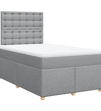 Boxspringbett mit Matratze Hellgrau 120x190 cm Stoff