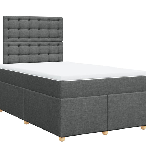 Boxspringbett mit Matratze Dunkelgrau 120x190 cm Stoff