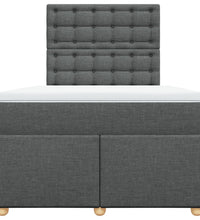Boxspringbett mit Matratze Dunkelgrau 120x190 cm Stoff