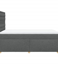 Boxspringbett mit Matratze Dunkelgrau 120x190 cm Stoff