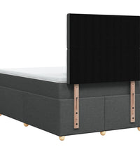 Boxspringbett mit Matratze Dunkelgrau 120x190 cm Stoff