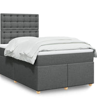 Boxspringbett mit Matratze Dunkelgrau 120x190 cm Stoff