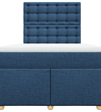 Boxspringbett mit Matratze Blau 120x190 cm Stoff