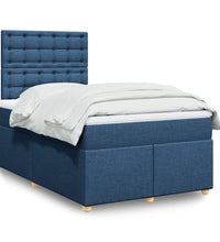 Boxspringbett mit Matratze Blau 120x190 cm Stoff