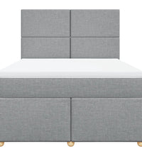 Boxspringbett mit Matratze Hellgrau 140x190 cm Stoff
