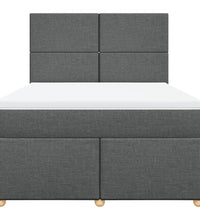 Boxspringbett mit Matratze Dunkelgrau 140x190 cm Stoff