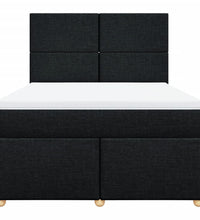 Boxspringbett mit Matratze Schwarz 140x190 cm Stoff