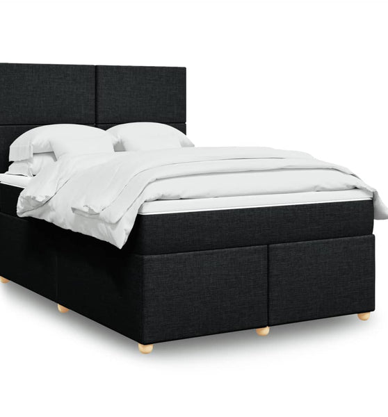 Boxspringbett mit Matratze Schwarz 140x190 cm Stoff