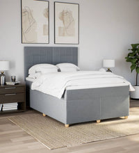 Boxspringbett mit Matratze Hellgrau 140x190 cm Stoff