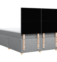 Boxspringbett mit Matratze Hellgrau 140x190 cm Stoff