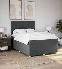 Boxspringbett mit Matratze Dunkelgrau 140x190 cm Stoff