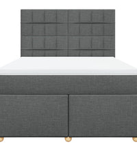 Boxspringbett mit Matratze Dunkelgrau 140x190 cm Stoff