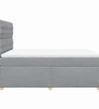 Boxspringbett mit Matratze Hellgrau 140x190 cm Stoff