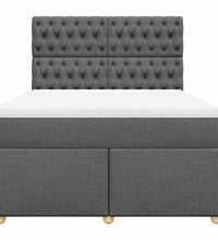 Boxspringbett mit Matratze Dunkelgrau 140x190 cm Stoff