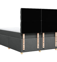 Boxspringbett mit Matratze Dunkelgrau 140x190 cm Stoff