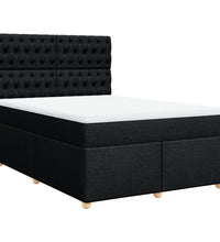 Boxspringbett mit Matratze Schwarz 140x190 cm Stoff