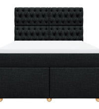 Boxspringbett mit Matratze Schwarz 140x190 cm Stoff