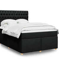 Boxspringbett mit Matratze Schwarz 140x190 cm Stoff